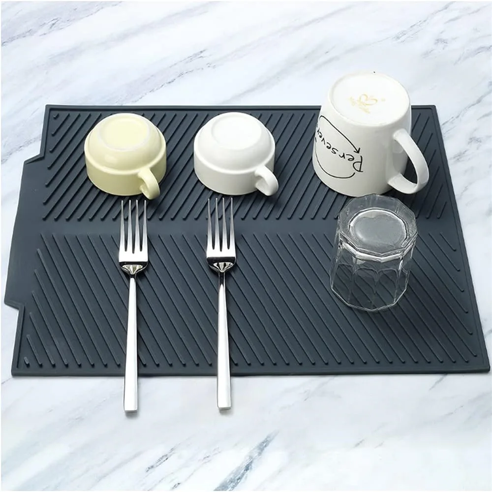 Silicone Draining Board Mat Folding Draining Mat Large Drain Pad Eco-Friendly Drainer Mat Heat Resistant Pot Mat Trivet Mat