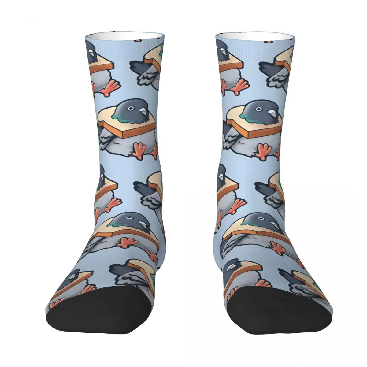 Funny Men's Socks Hungry Pigeon Retro Hip Hop Casual Crew Sock Gift Pattern Printed - view 2