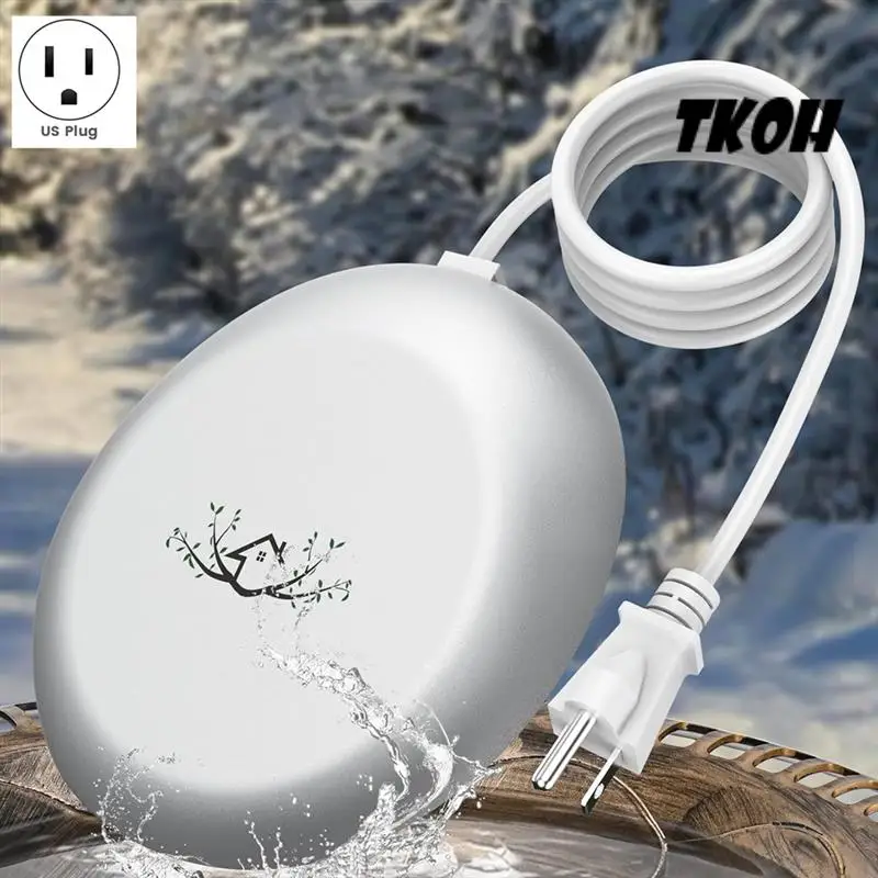 

TKOH-Intelligent Bird Bath Heater Heated Bird Baths Compact Safe Bird Bath Deicer Water Heater For Chickens US Plug