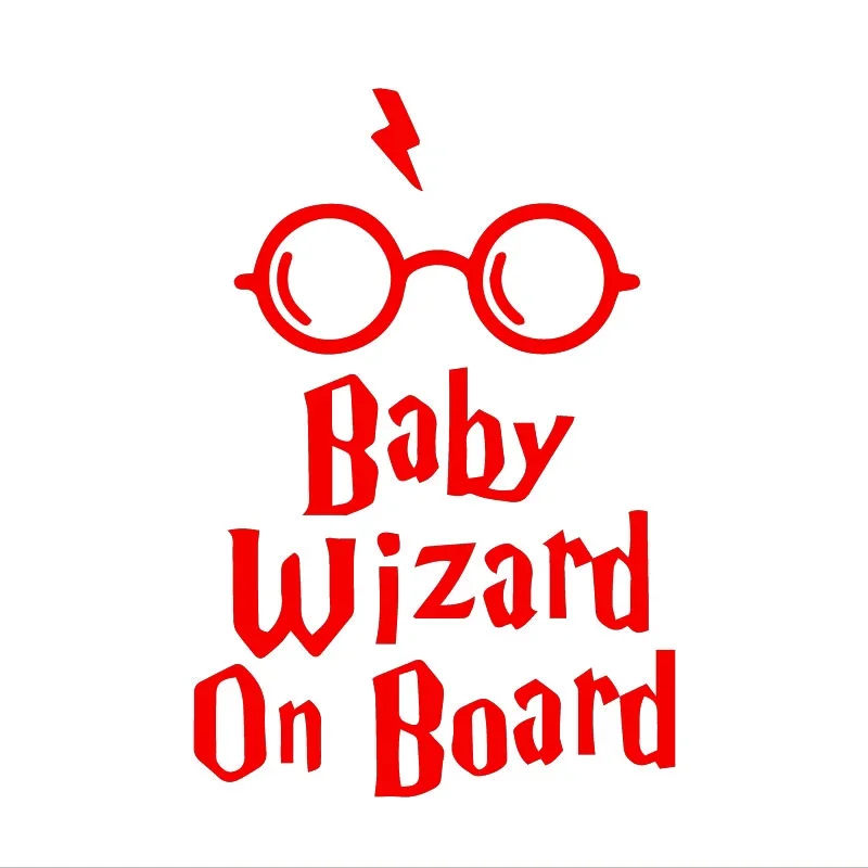 Baby Wizard on Board Car Decoration Sticker Stickers Motorcycle Cute Exterior Parts Decals Sunscreen and Waterproof PVC,15cm