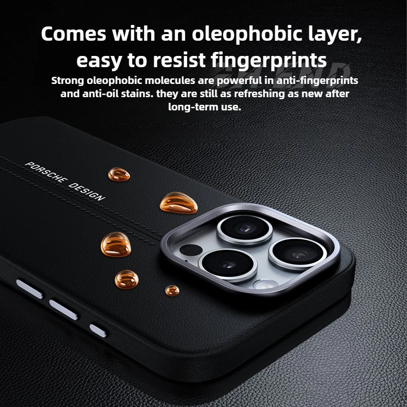 حافظة جلدية لهاتف آيفون 16 برو ماكس 15 بلس 14 13 برو شحن مغناطيسي للأعمال زر معدني وغطاء عدسة غطاء ممتص للصدمات #3