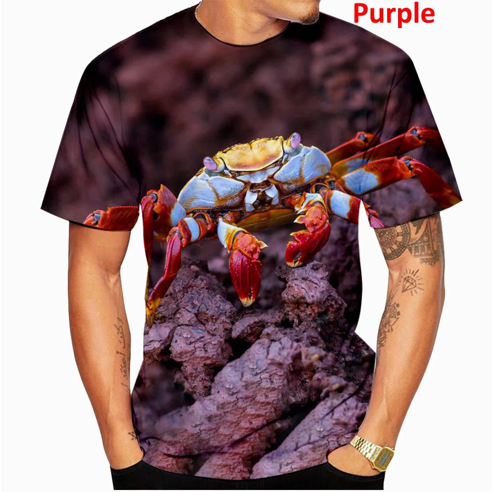 Fashion 3D T-shirt Crab Print T Shirt Men/Women Casual T Shirt Short Sleeve Tee