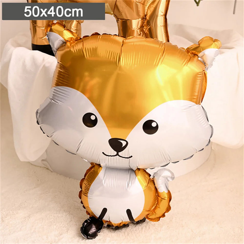 Ballons en aluminium sur le thème des animaux, fournitures de décoration d\'anniversaire, décor de fête, cerf, lapin, SLaura, Safari, adultes et