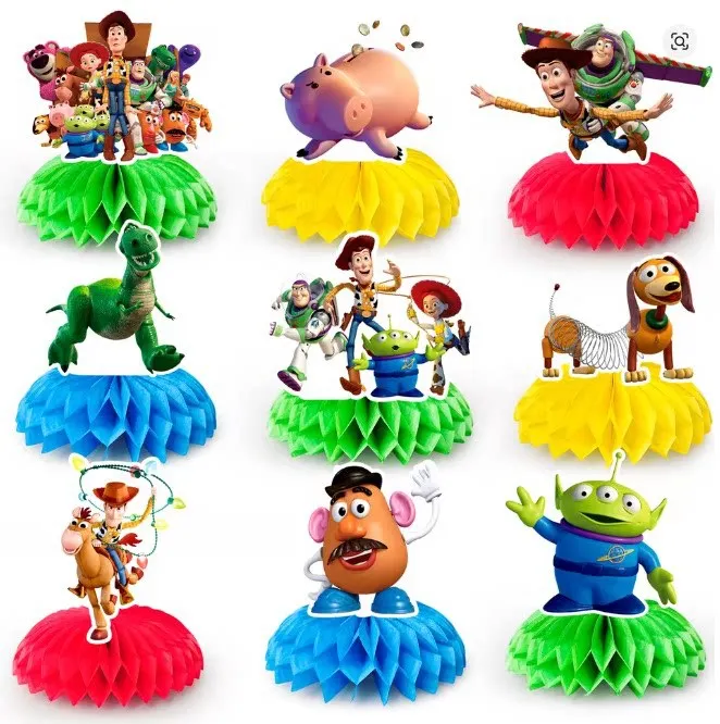 Toy Story 5 Honeycomb Centerpieces Woody Buzz Lightyear Lilypad Table Toppers for Birthday Party Supplies Desktop Ornaments Gift view 2
