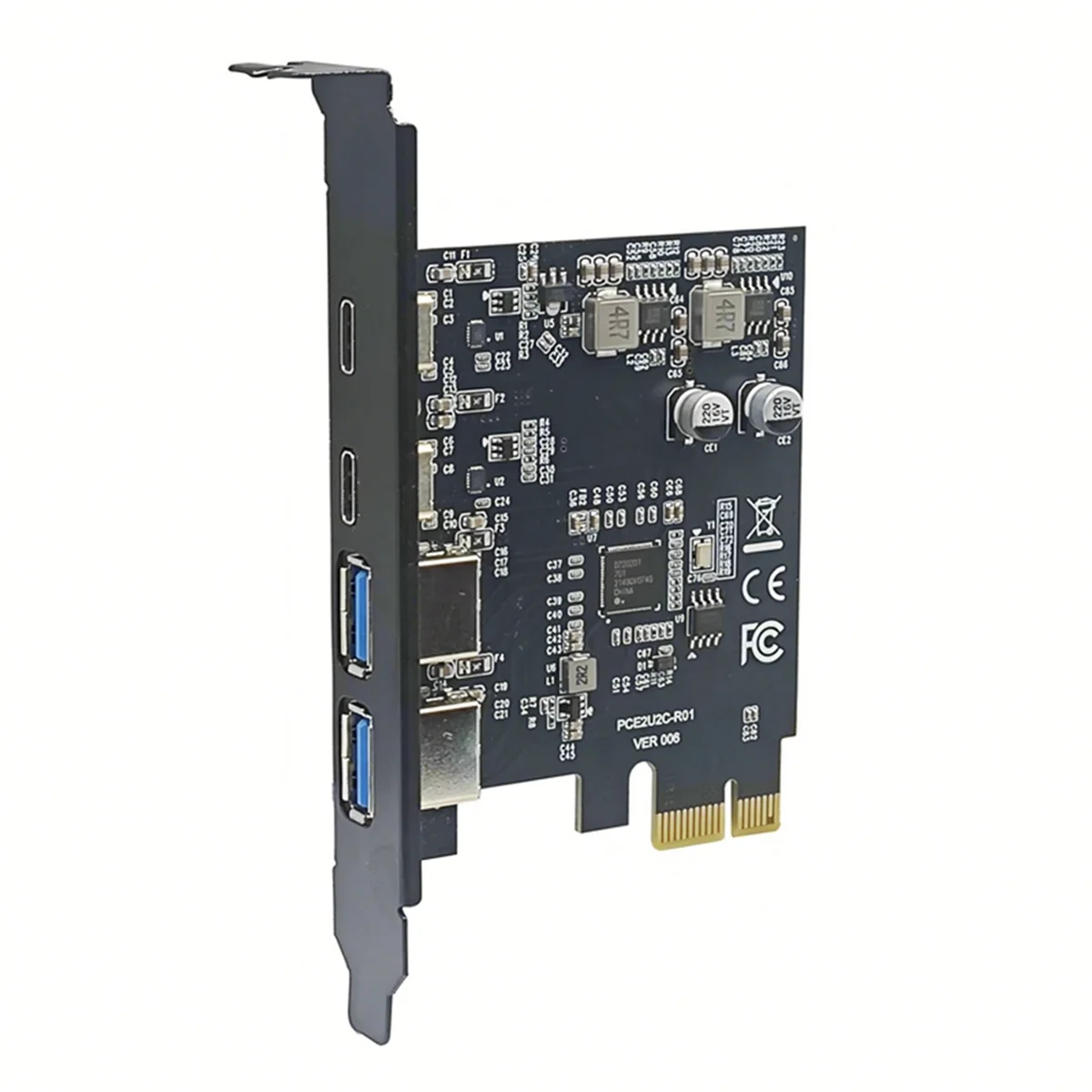 NEW 4 Ports 5Gbps PCIE Card Hub USB 3.0 PCI-E Board 2xUSB A Port+2xType-C Port USB PCI-E Expansion Card Adapter for Computer