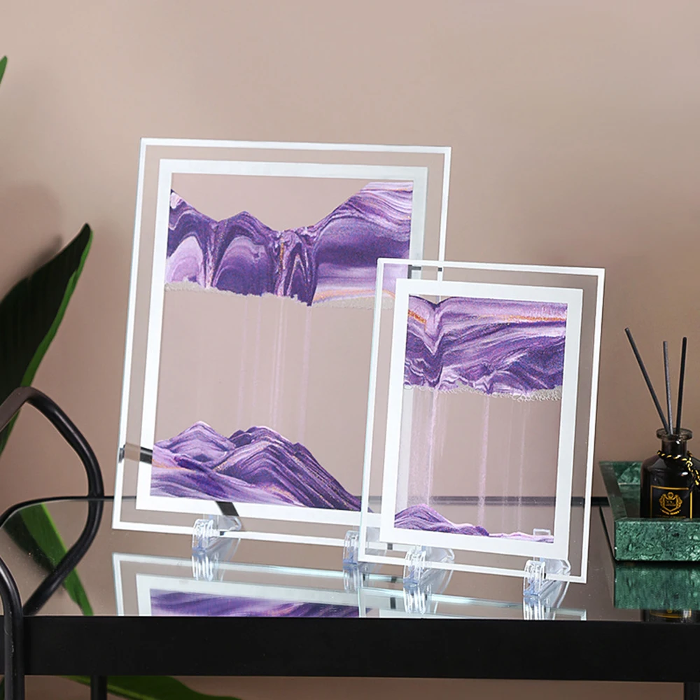 

Moving Sand Art Picture Round Glass 3D Deep Sea Sandscape In Motion Display Flowing Sand Frame Sand Painting For home Decoration