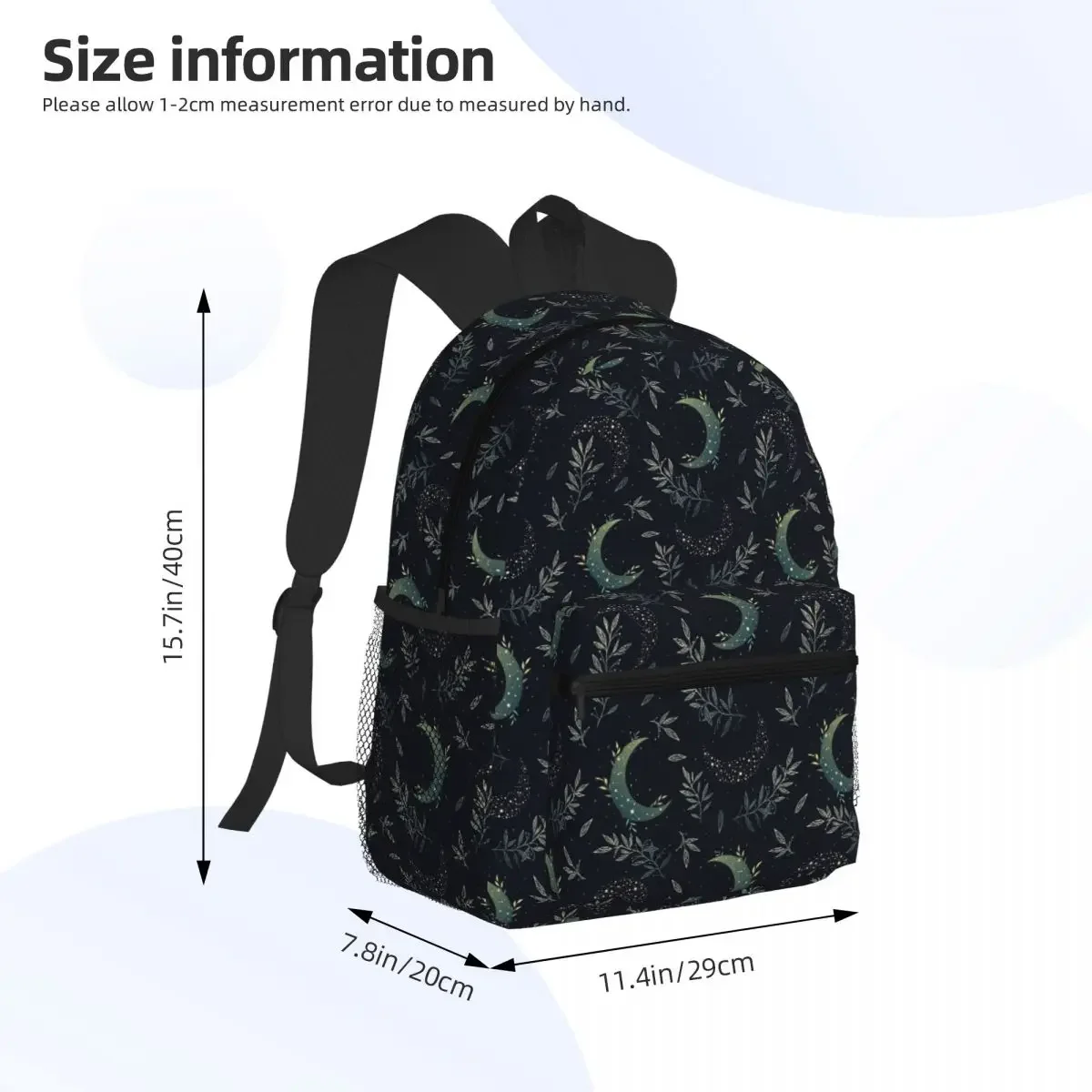Moonlit Garden Classical Student Backpack School Bag Hiking Travel Daypack for Boys Girls Fashion Bookbag Shoulder Bags