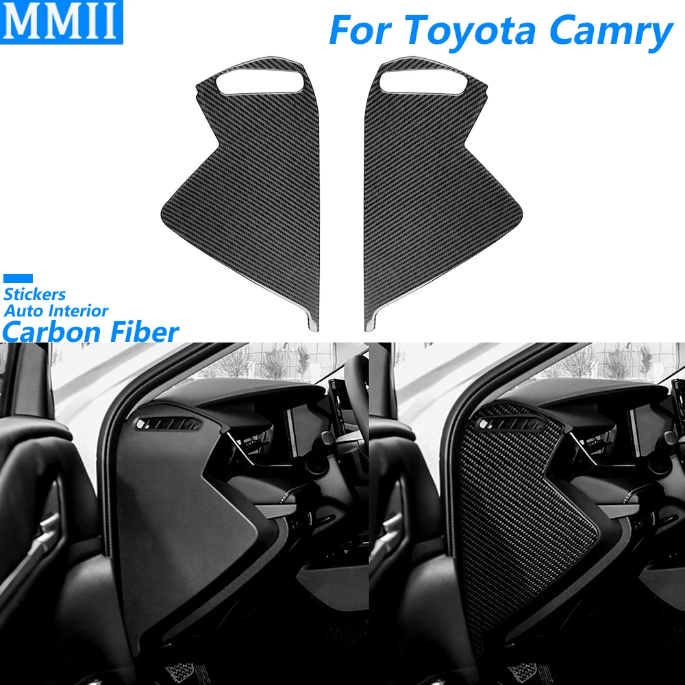 

For Toyota Camry 2024 2025 Carbon Fiber Dashboard Side Front Slot Panel Trim Cover Car Accessories Interior Decoration Sticker