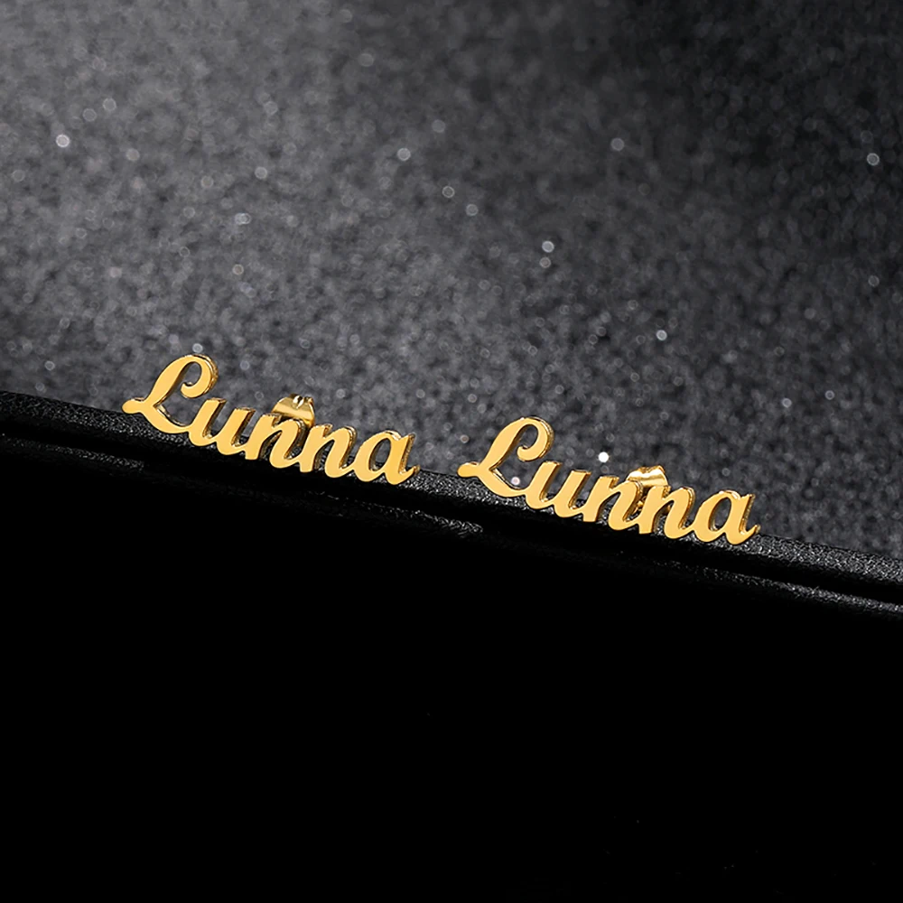 Custom Name Punk Stud Earrings Image 7