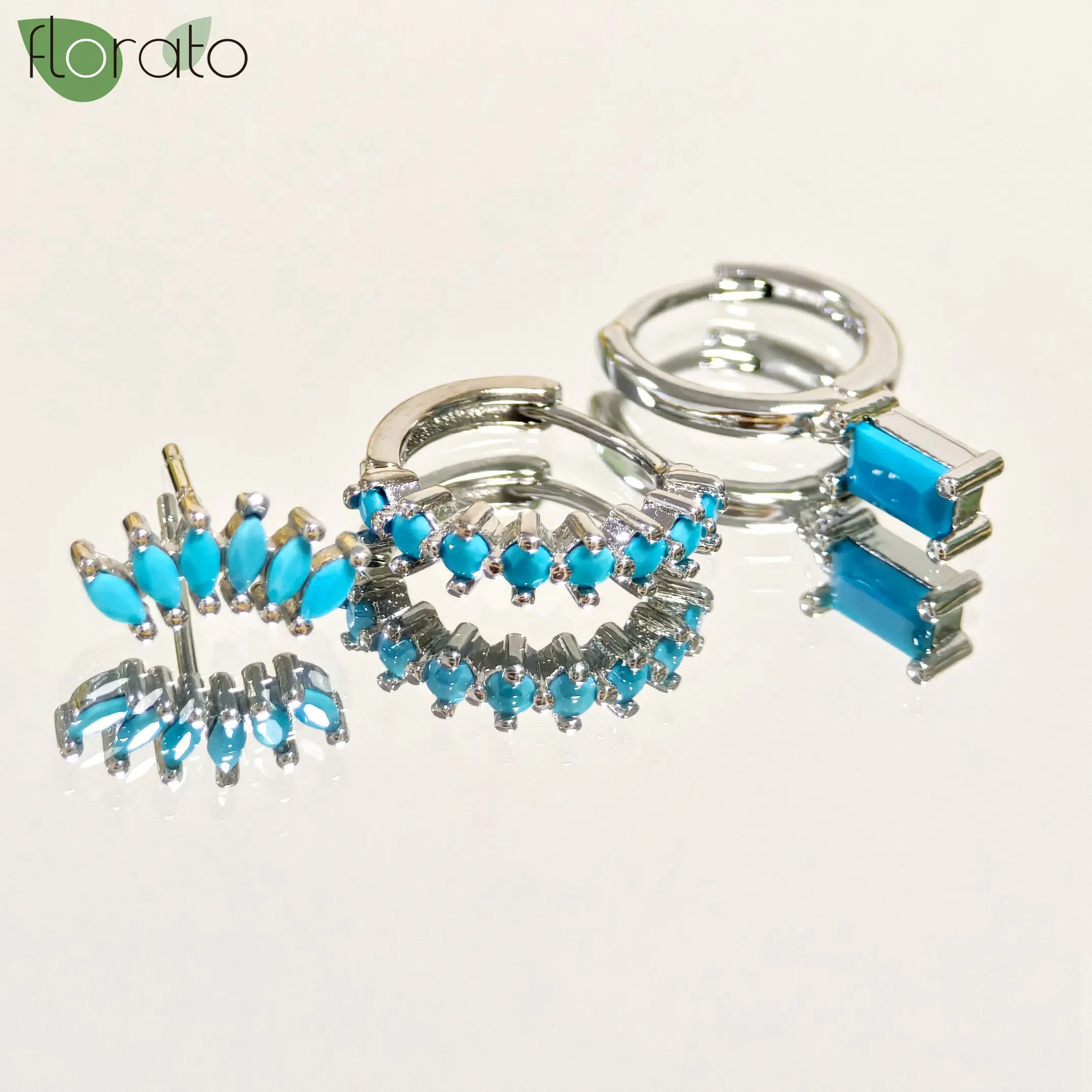 925 Sterling Silver Needle Colorful Zircon Earrings Set Small Hoop Earrings for Women Fashion Ear Cartilage Piercing Jewelry