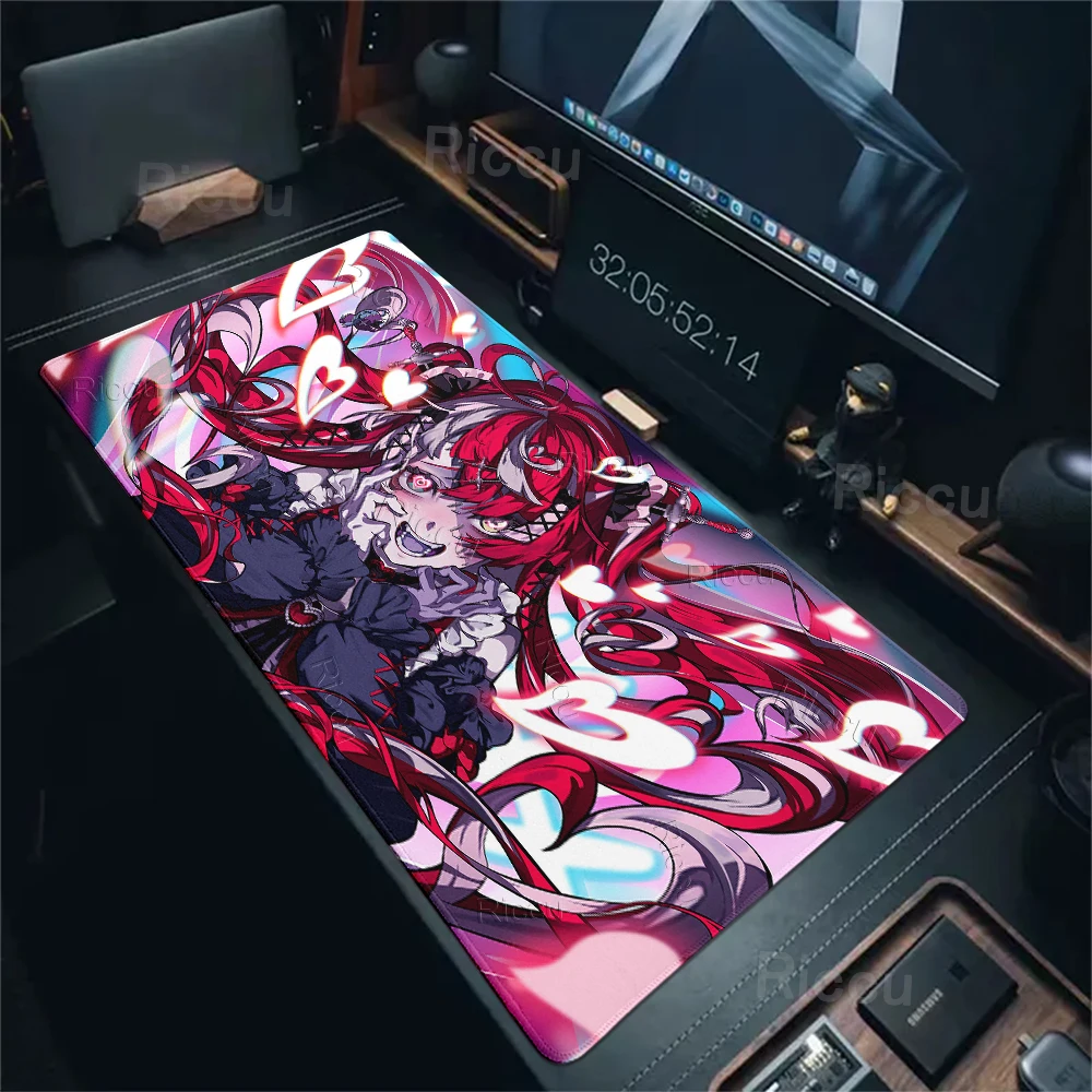 Mouse Pad de Anime para Meninas, Tapete Antiderrapante para Teclado de Notebook e PC Gamer, Proteção para Mesa de Computador de Escritório, Hololive Kureiji Ollie Kawaii