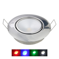 LED Ceiling Light RGBW Four-Color Spring Clips Mount Low Profile Stainless Steel  Lamp Downlight for Dome RV Boat Home Decor