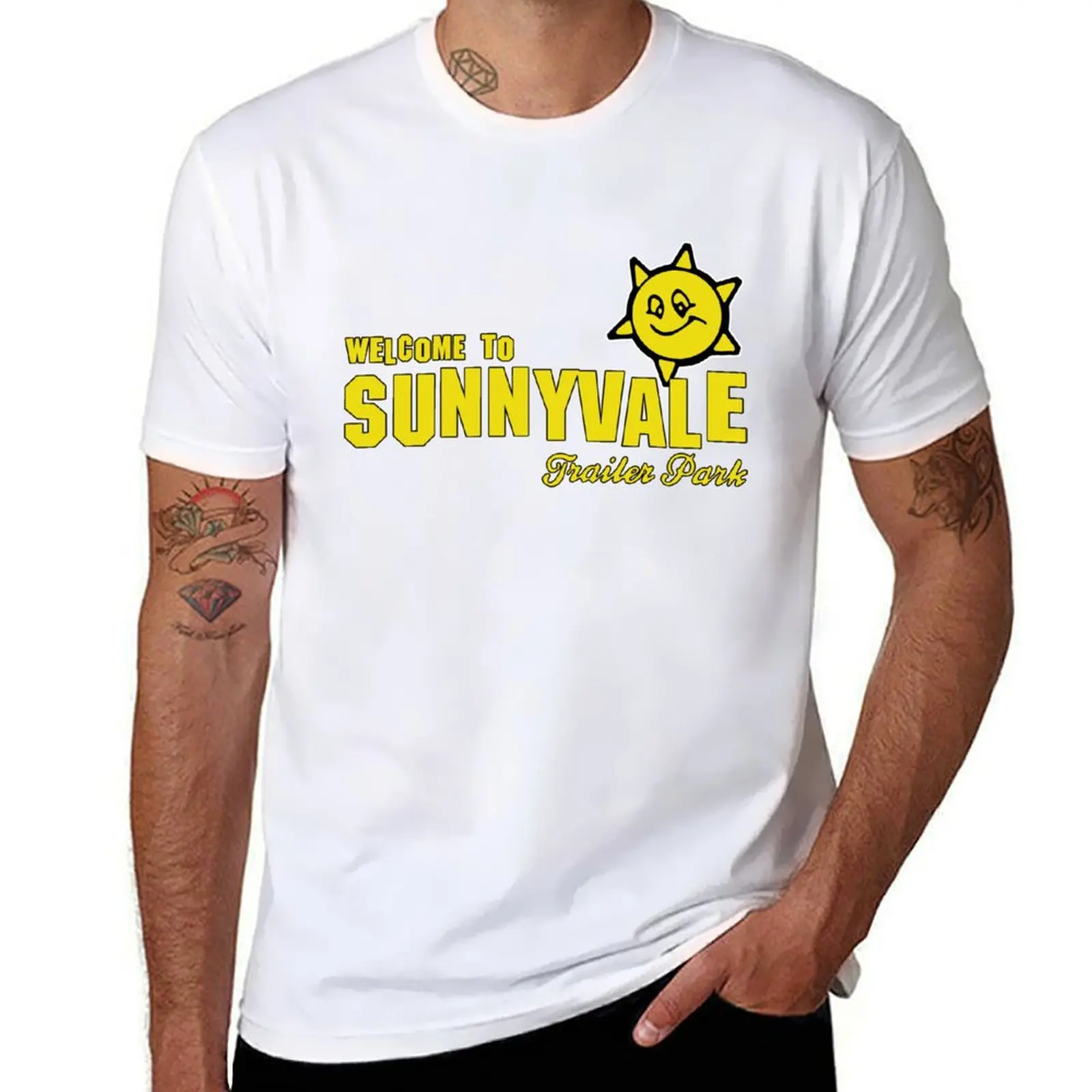 

Welcome to Sunnyvale Trailer Park T-Shirt man t shirt cotton high quality printed t shirts for man T-Shirt