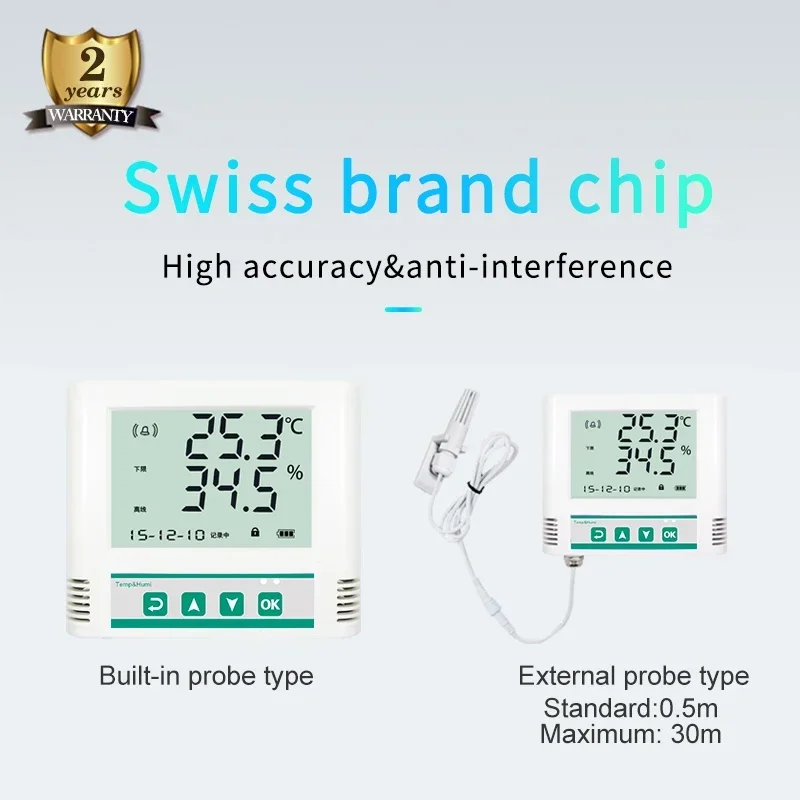 Audible and light alarm LCD display modbus temperature humidity sensor