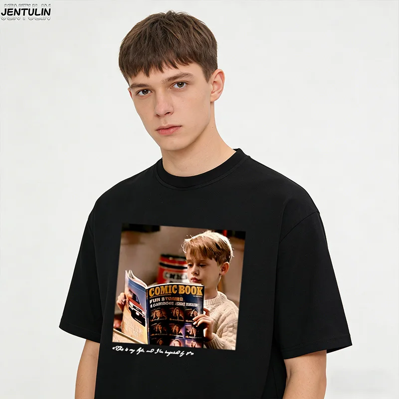Unisex Aesthetic New Men Streetwear Black Short Sleeved T-shirt Y2k Korean Style Garbage Printed Casual Women Sports Top Clothes