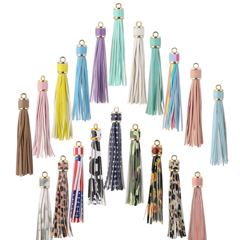 5/10pcs Vintage Leather Tassels Fringe For DIY Jewelry Making Keychain Cellphone Strap Pendant Accessories