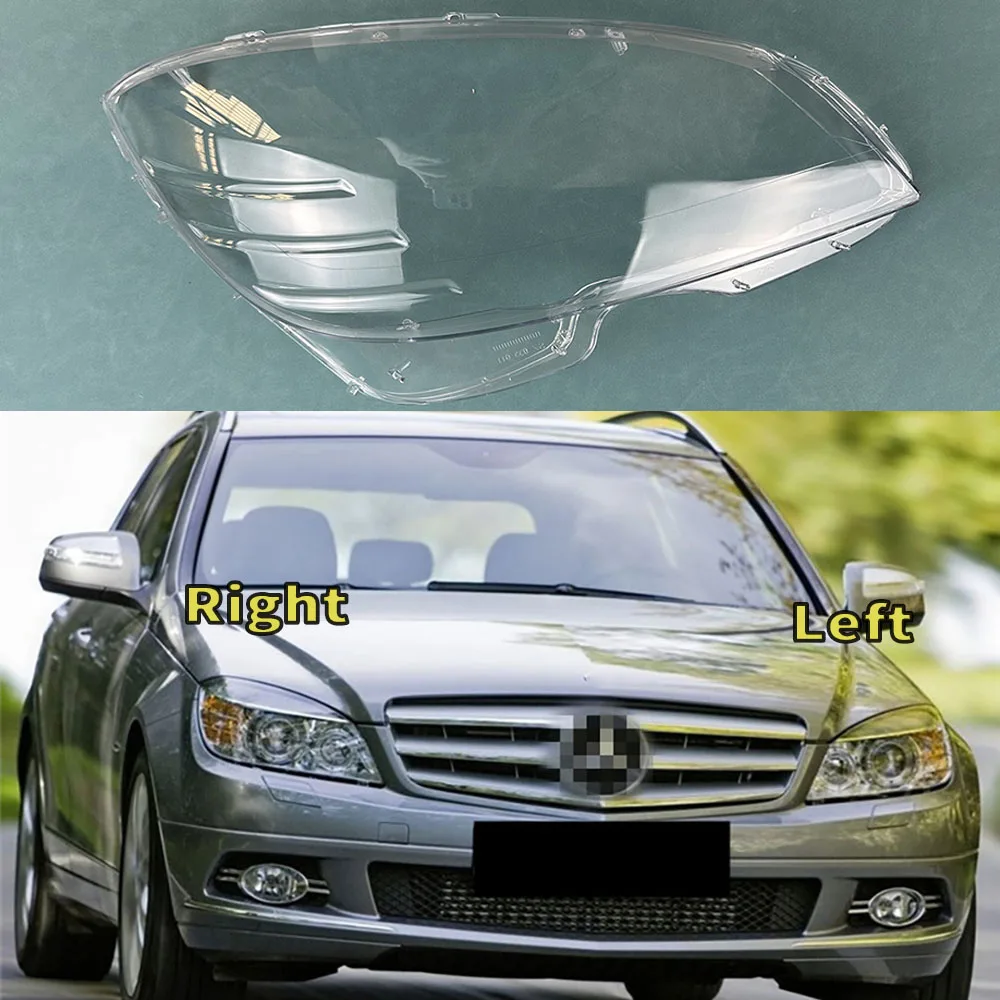 For 2007-2010 Benz C Class W204 C180 C200 C220 C250 C280 C300 Car Front Headlight Lens Cover Auto Case Headlamp Lampshade