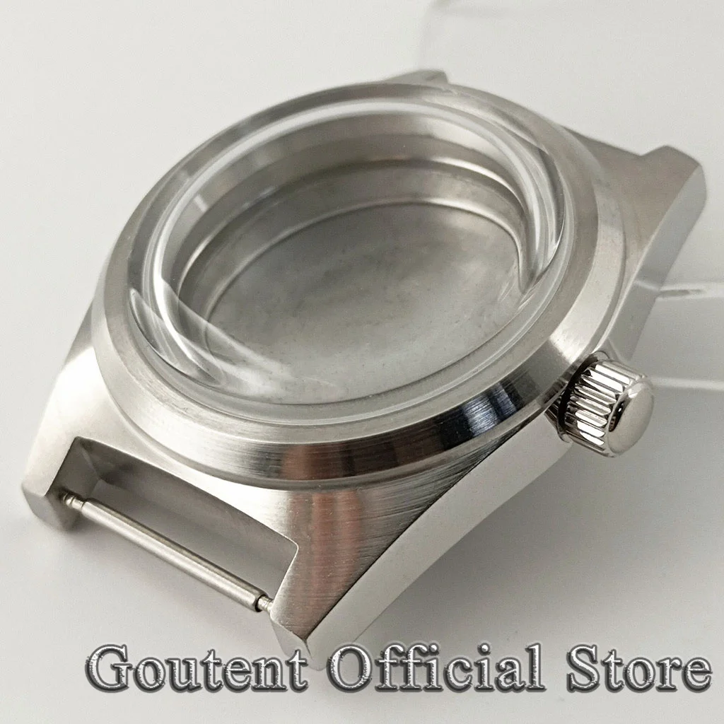 Goutent 38mm Flat Sapphire Glass/Dome Coated Glass Watch Case Fit ETA2824 PT5000 ST2130 NH35 NH36 Automatic Movement