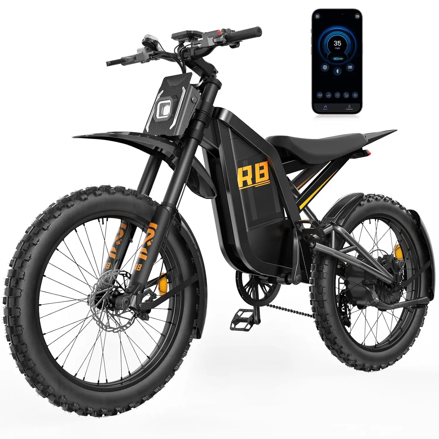 

Adult Offroad Electric Dirt Bike 4000W Peak 27Ah 19" Fat Tire NFC Start Dual Suspension, Customized