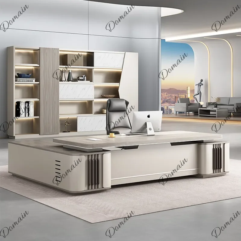 J81 Modern Luxury Executive Desk & Chair Set for Boss Office, Simple Manager Desk, Large Conference Table