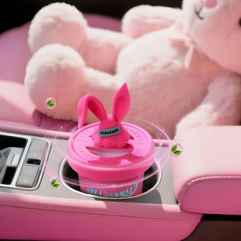 High-End Aromatherapy Car Air Freshener Solid Rabbit Logo Ornament for Car Bedroom Cup Holder New Cross-Border Home Living Decor