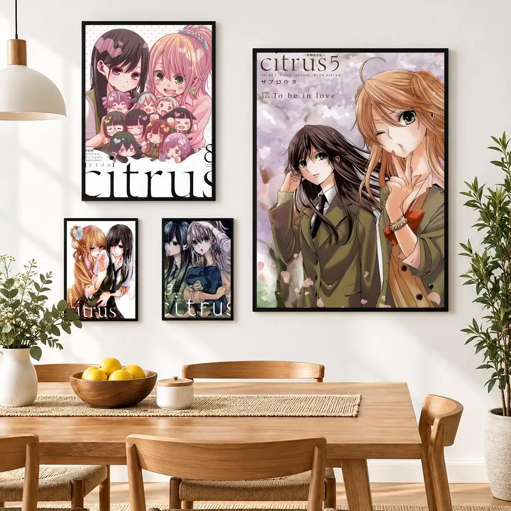 Japanese Anime Citrus Movie Sticky Poster Waterproof HD Modern Peel And Stick Wall Decor Living Room Dorm Garage