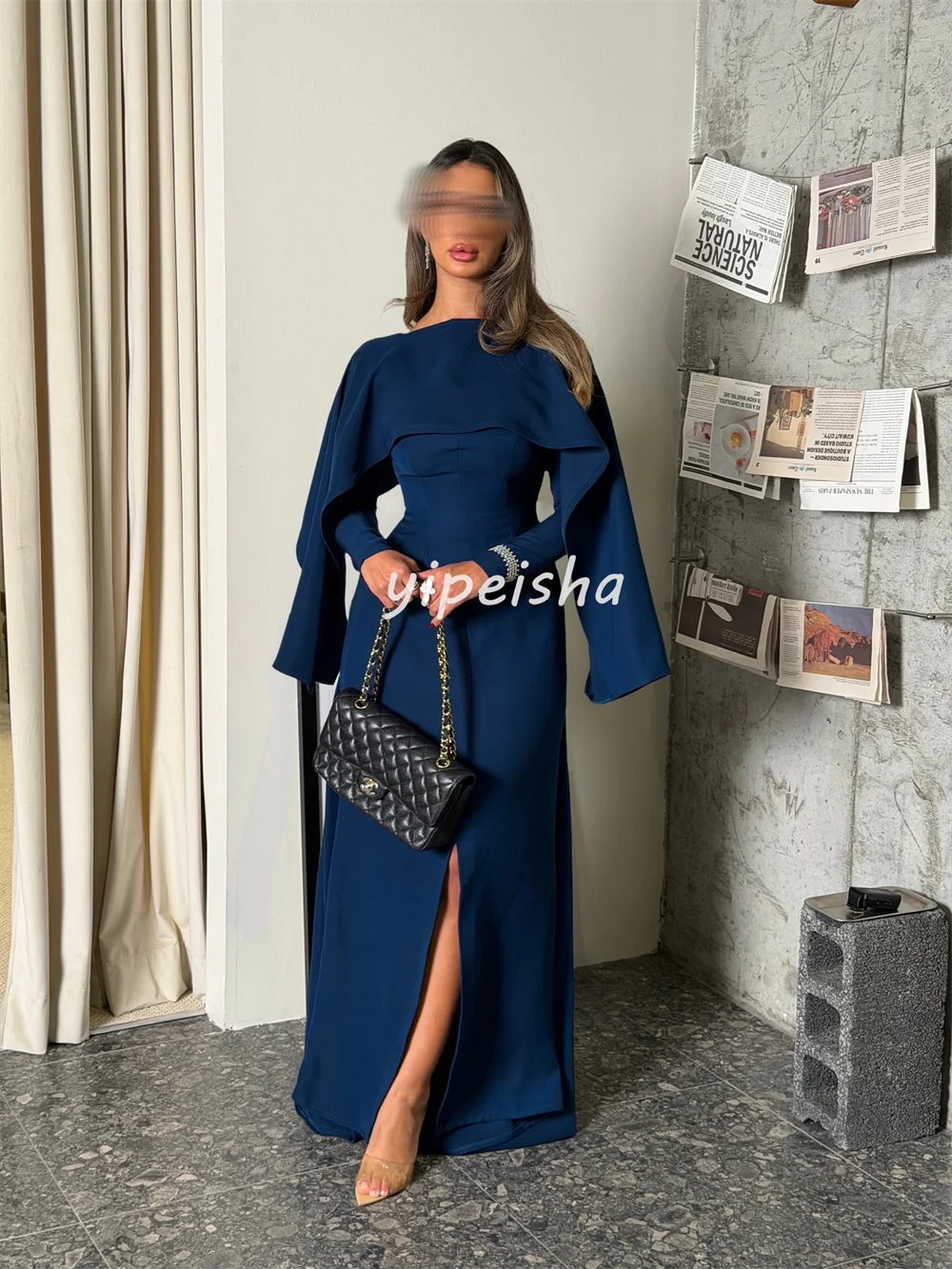 Vestidos largos de cuello alto con pliegues de diamantes de imitación, Jersey a juego personalizado, vestidos para ocasiones a medida, tallas exquisitas disponibles