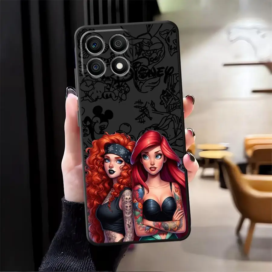 ケースフォーオナー 8X X9a X8 70 X9c X7a X9 X7 90 Lite ソフトバック電話カバー ディズニー タトゥー アリエル プリンセス キュート