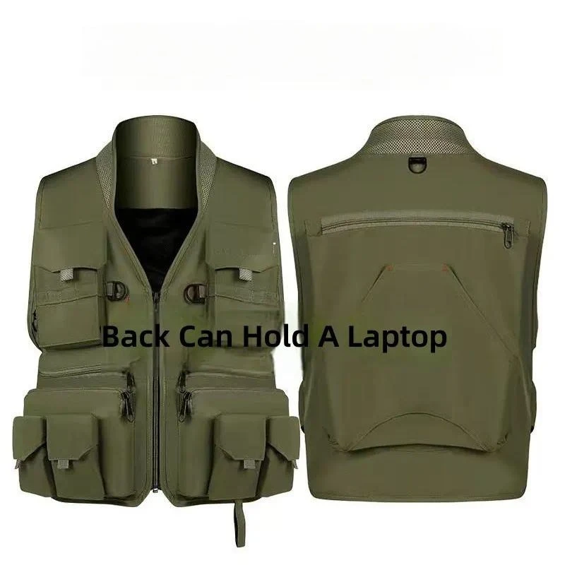 for Fishing Vest Men Women Outdoor Multi Pocket Photography Hiking Tactical Running Tooling