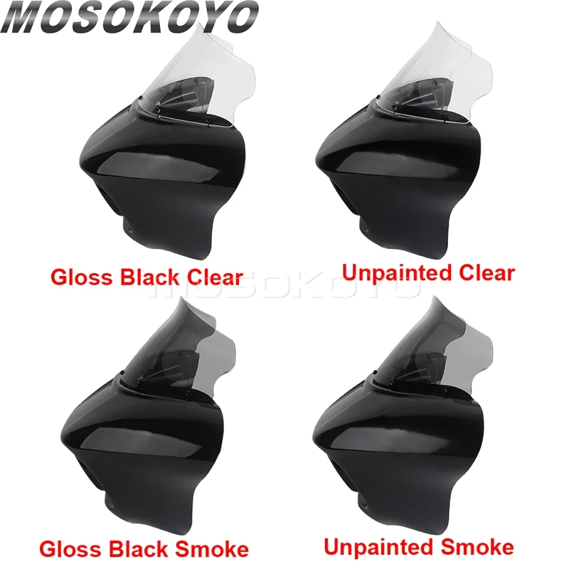 Motorcycle Fairing Windshield Windscreen Bagger Sharknado Fairing LED Light For Harley Dyna Street Bob FXDB Low Rider FXDL FXDLS