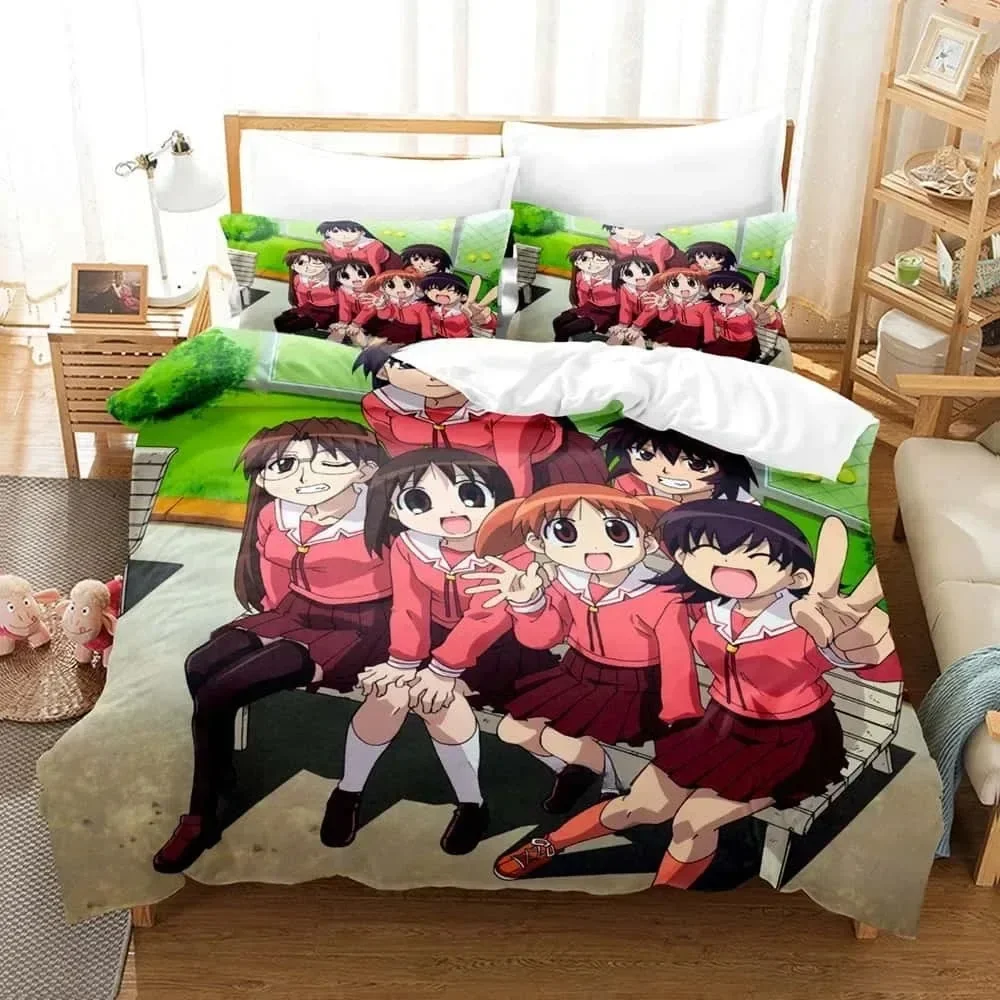 Fashion Anime Kawaii Girl Azumanga Daioh Bedding Set Single Twin Full Queen King Size Bed Set Adult Kid Bedroom Duvet Cover Sets