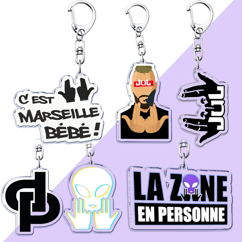 French Rapper Oh Qu'elle Est Belle Keychains Keyring for Accessories Woman Rap Singer Pendant Keyring Jewelry Music Fans