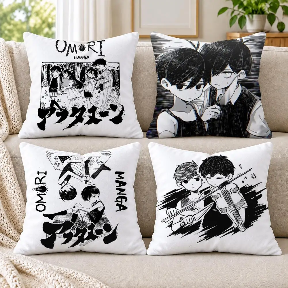 Game Anime O-Omori Cushion Cover Short Plush Double-Sided Printing Sofa Bedroom Pillow Case Aesthetic Home Decor
