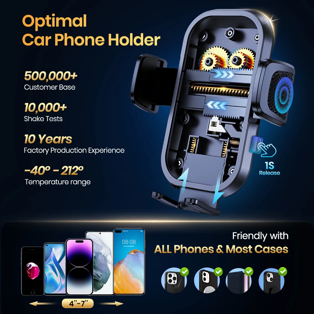 TOPK Armaturenbrett-Autotelefonhalterung Einfacher Clip HUD-Halterung Sicheres Fahren GPS-Halterung Universeller Ständer für iPhone 15 14 Samsung Xiaomi – Detail 5