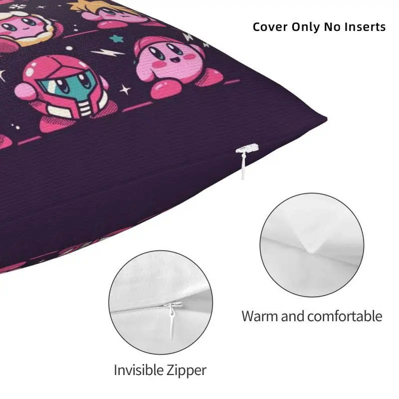 Custom Nordic Kirbys Cartoon Game Cushion Cover for Sofa Velvet Pillow Case view 3