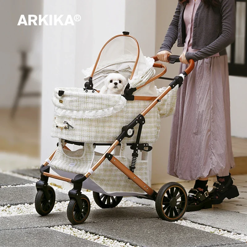 pet dog walking dog Xiaoxiangfeng cart is light and foldable to separate small and medium-sized dogs and cats Pet stroller