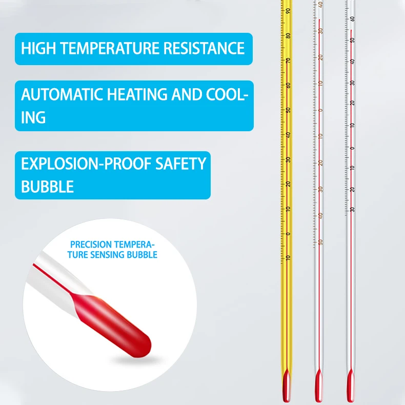 Glass rod thermometer household indoor industrial grade red water kerosene alcohol thermometer laboratory supplies -50+50° 0-200