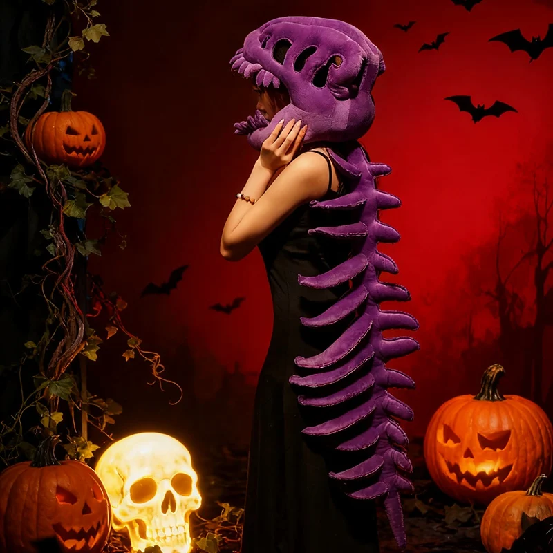 

75/115 см реалистичный скелет динозавра плюшевые игрушки пресс головной убор динозавра могут робить звуки забавный костюм для косплея набор игрушек