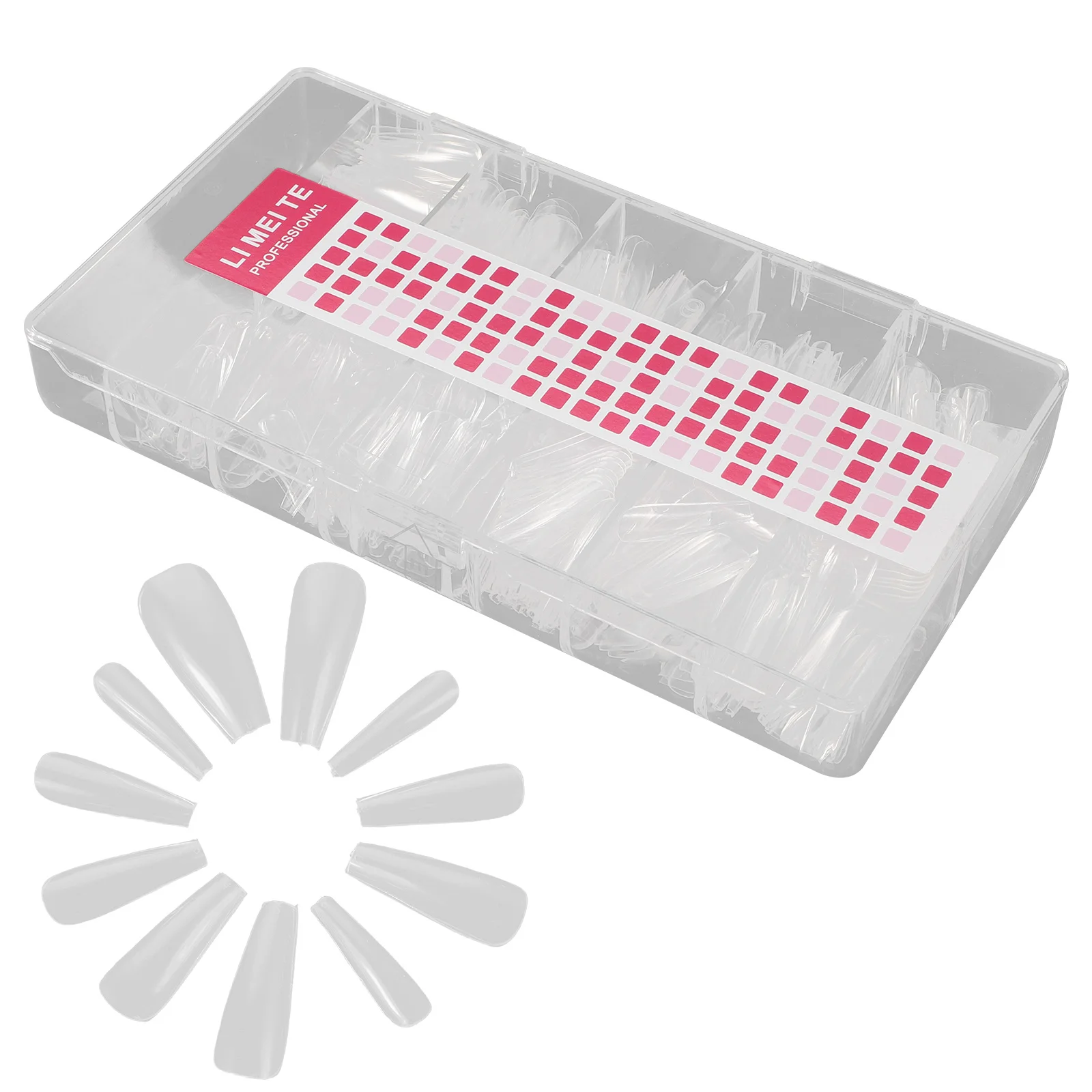 

500Pcs Transparent Full Cover Nail Tips Clear Press on Artificial Nails for Salon Home Use Elegance Cover Nail Tips