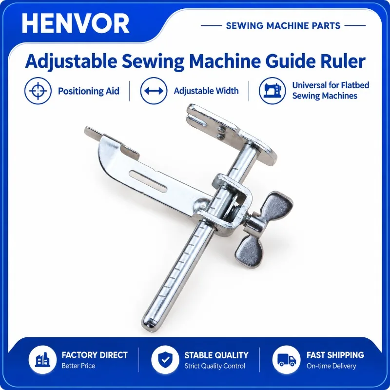 HENVOR Sewing Machine Presser Foot Guide for Straight Stitch Industrial Sewing Machine, Sewing Aid Replacement Part