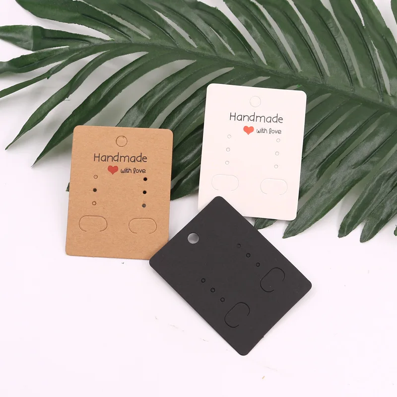 100 Pack Earring Cards for Jewelry Packaging DIY Earrings Holder Display Card for Studs Selling (Earring Card), 5x6.5cm)