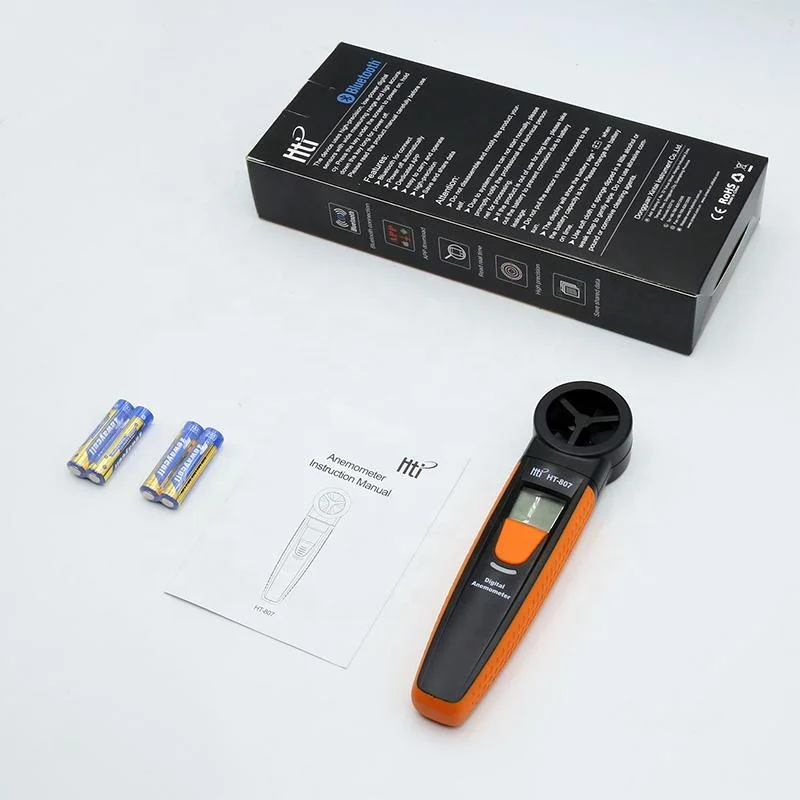 Mini Digital Anemometer LCD Handheld Air Flow Tester Wind Speed Meter Measuring Wind Speed Temperature Gauge Hti or OEM Accuracy