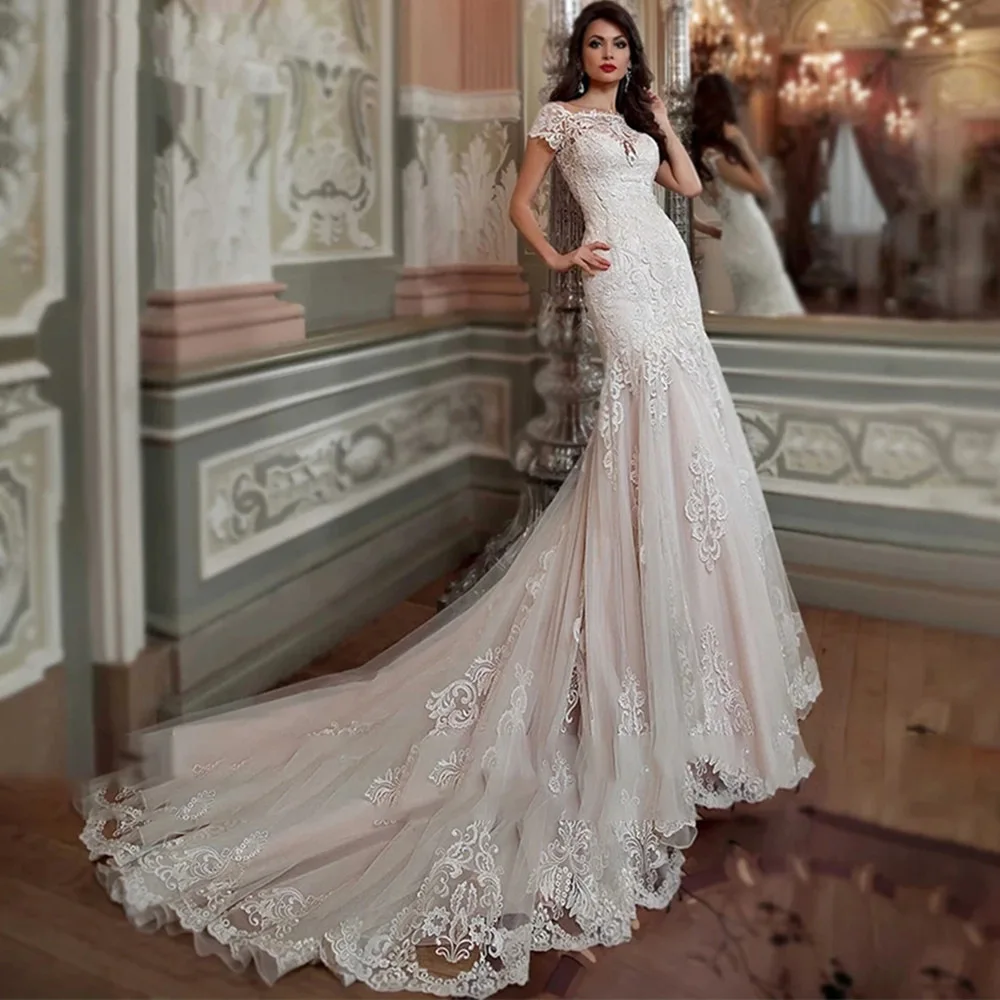 Luxury New French Lace Embroidery Evening Gowns High-end Wedding Dresses Sexy Mermaid Wedding Dresses