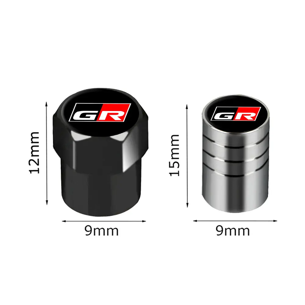 4PCS Car Stickers Universal Wheel Tire Stem Air Valve Caps Accessories Case For Toyota GR Gazoo Racing Sport Motor Car Styling