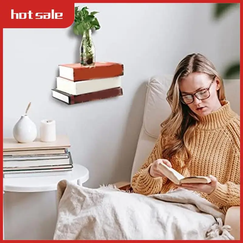 

6PCS Floating Bookshelf Duty Invisible Floating Bookshelves For Wall Space-Saving, Iron Plate Metal Book Storage Easy Install