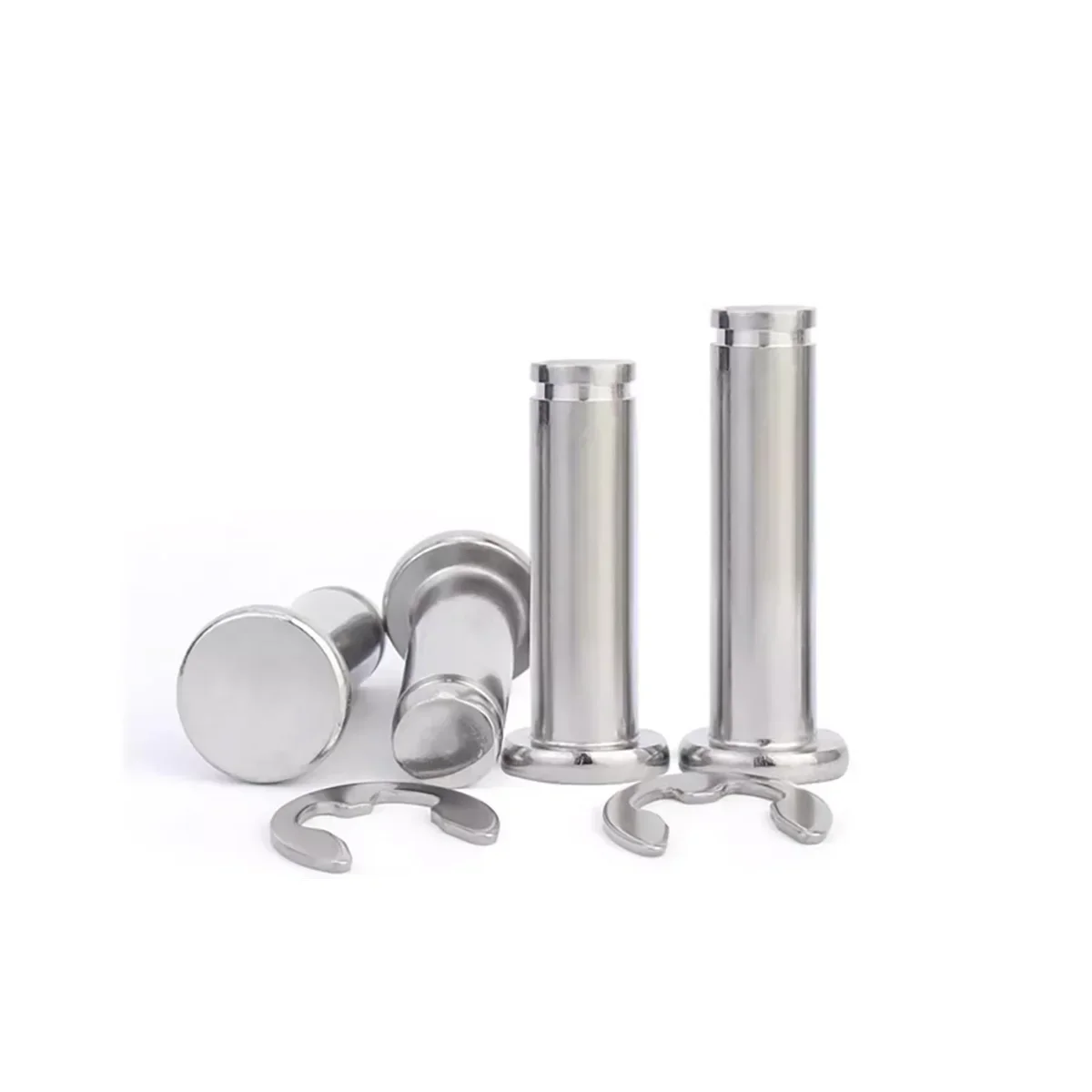 304 Stainless Steel Flat Head Grooved Pin Shaft / Snap Ring Pin Positioning Cylindrical Pin M3M4M5M6M8M10