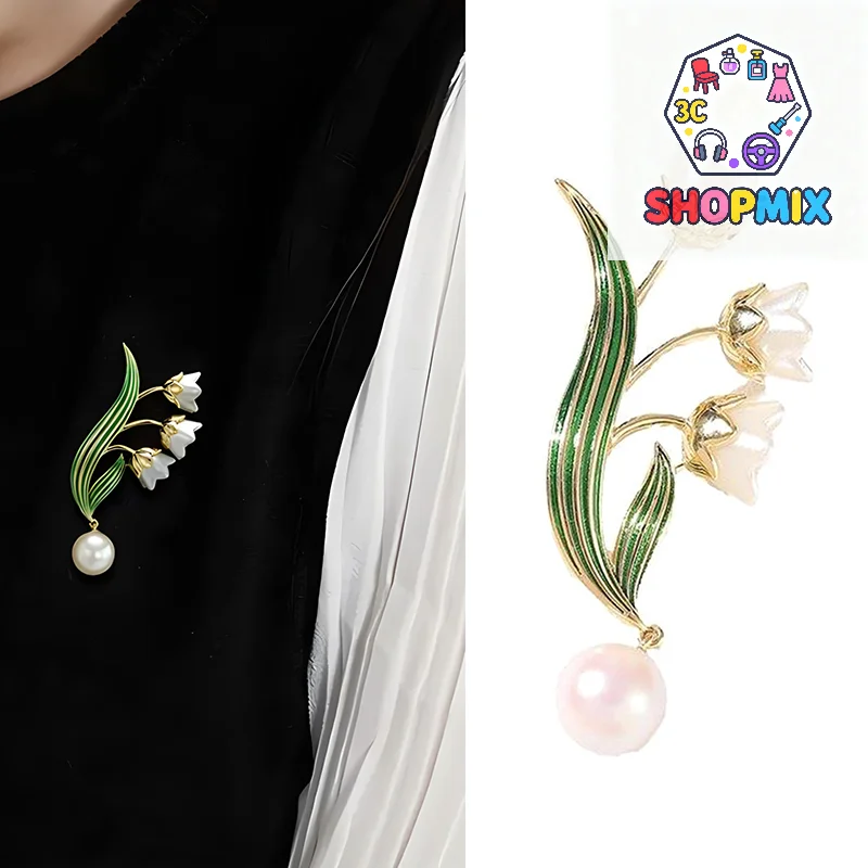 Fashion Plant Lily Of The Valley Flower Brooches Women Clothing Coat Jewelry Banquet Wedding Party Accessories Gifts