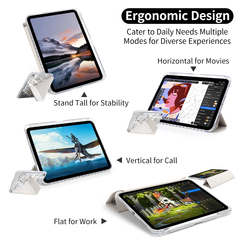 Case For ipad a16 case 11th 10th Gen Air 10.9 11 M2 M3 M4 2026 with Pencil Holder Magnetic Stand Case Protective Cover