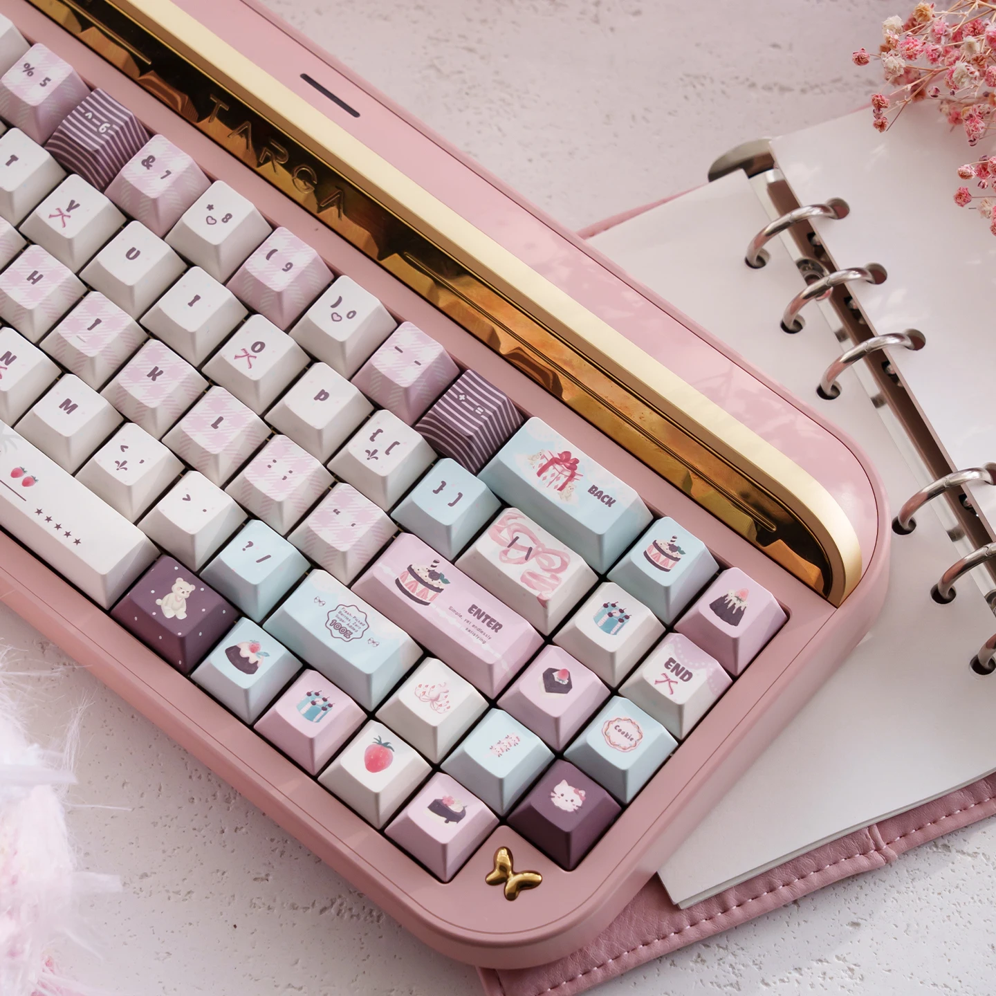 Velvet Strawberry Keycaps Cherry /MOA profile Dye Sub PBT keycap sets Cute Cake Dessert Key Cap For MX Mechanical Keybaord