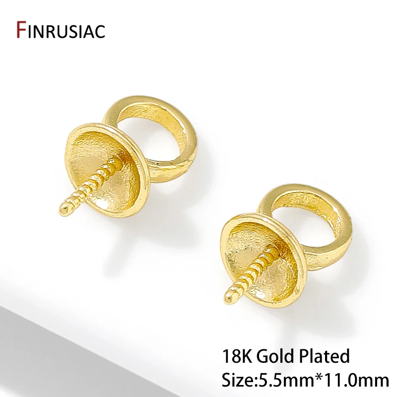 18K ทองชุบทองเหลืองไข่มุก Clasps ตกแต่ง Connector,ไข่มุกสกรูเกลียวตาไก่ Clasps สําหรับเครื่องประดับ DIY ทําอุปกรณ์